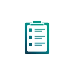 Fotobehang clipboard with paper sheet, gradient style icon © djvstock