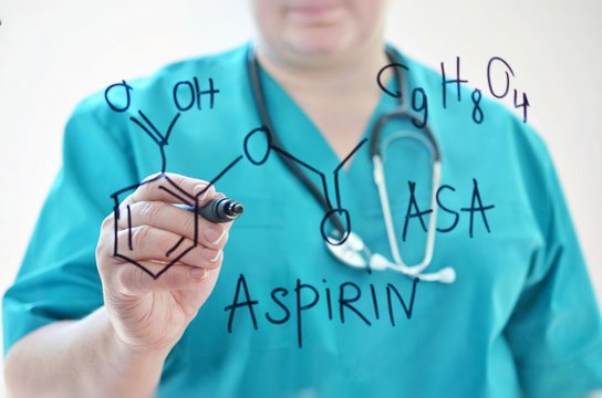 Chemical formula Aspirin.