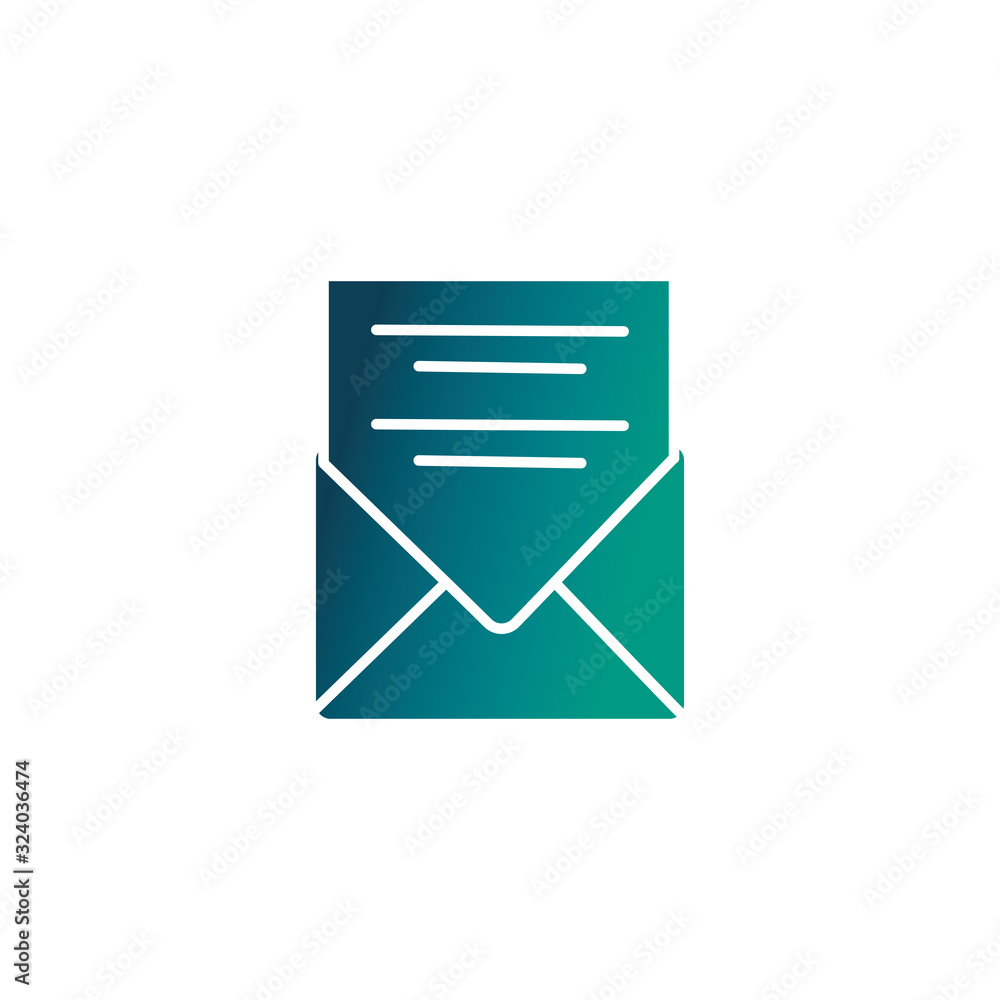 Poster envelope open message correspondence, gradient style icon