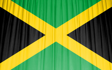 Jamaica flag on wavy curtain