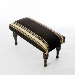 Vintage rug ottoman in white ground