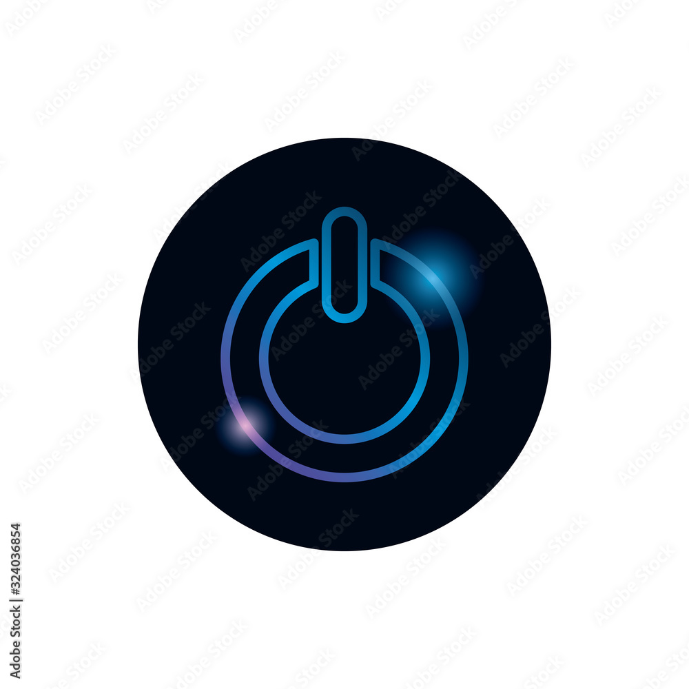 Poster Isolated power on button gradient style icon vector design