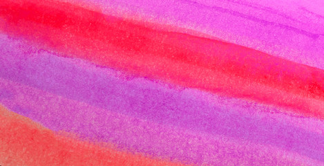 Obraz na płótnie Canvas Colorful watercolor stripe diagonally brush stroke stain pattern texture background on white watercolor paper