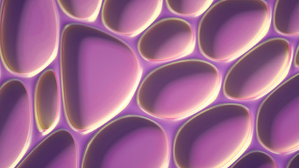 Abstract won with grid cells. 3d illustration, 3d rendering.