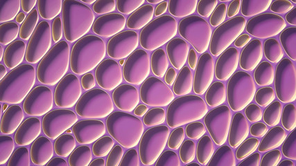 Abstract won with grid cells. 3d illustration, 3d rendering.