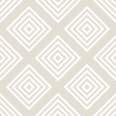 Vector geometric seamless pattern with squares, rhombuses, grid, lattice. Abstract white and beige graphic ornament. Modern linear background. Subtle elegant texture. Repeat design for decor, textile