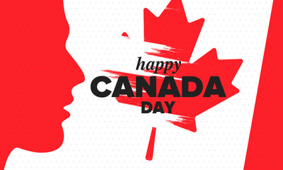 Happy Canada Day. National holiday, celebrated annual in July 1. Canadian flag. Maple leaf. Patriotic symbol and elements. Poster, card, banner and background. Vector illustration