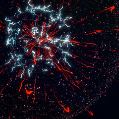 Abstract microcosm. Print of the birth of a new star or a spherical universe, a large galactic...