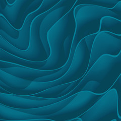 Abstract vector background from blue paper waves.