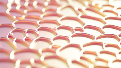 Obraz premium Abstract won with grid cells. 3d illustration, 3d rendering.