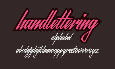 Handwritten lettering vector font aphabet