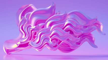 Drapery fabric abstraction. 3d illustration, 3d rendering.