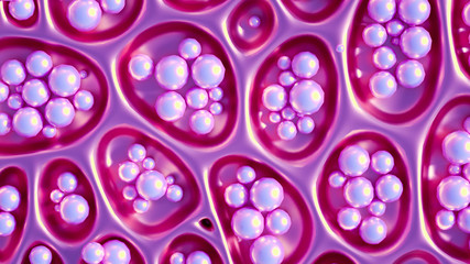 Abstract won with grid cells. 3d illustration, 3d rendering.