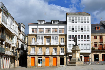 Viveiro main square, Lugo, Galicia. Spain. Europe. September 01, 2019