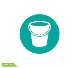 Bucket icon vector logo design template