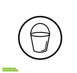 Bucket icon vector logo design template