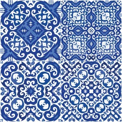 Ethnic ceramic tile in portuguese azulejo.