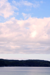 Fototapeta na wymiar Mountains and sky with clouds in Viveiro, Lugo, Galicia. Spain. Europe.