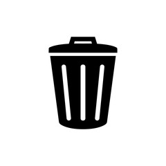 Trash can icon, logo isolated on white background
