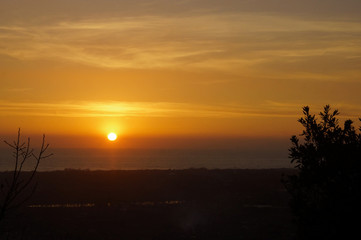 Fototapeta na wymiar sunset from the hills