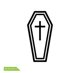 coffin icon vector logo design template