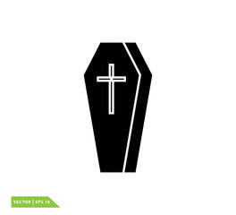 Obraz premium coffin icon vector logo design template