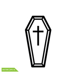 Obraz premium coffin icon vector logo design template