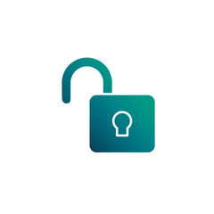 security padlock open, gradient style icon