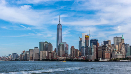 Fototapeta na wymiar vue de New York depuis Liberty island