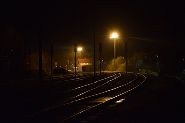 Rails at night