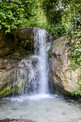 Fototapeta premium dramatic image of fresh spring water of Villa miriam, paraiso, dominican republic.