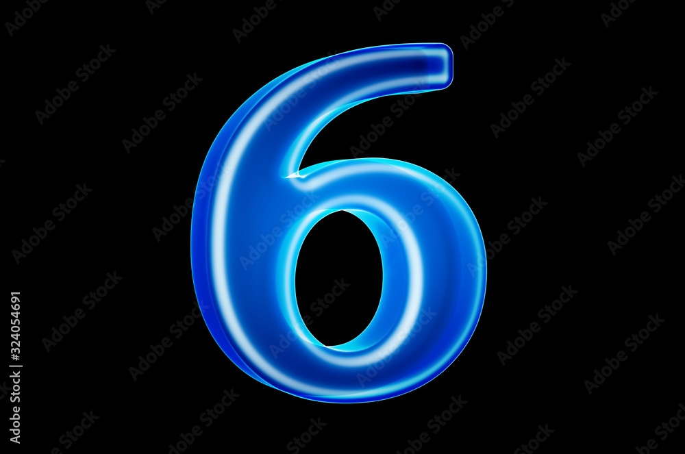 Poster number 6 with hologram effect, 3d rendering
