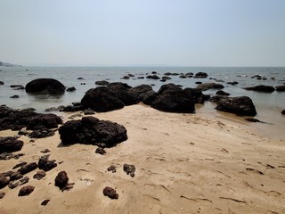 Fototapeta premium Rocky beaches of Goa, India