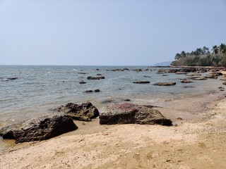 Rocky beaches of Goa, India