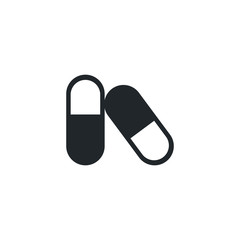 medical pills, silhouette style icon