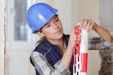 portrait of a female construction worker