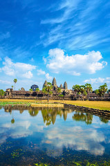 Fototapeta premium Ancient temple complex Angkor Wat, Siem Reap, Cambodia.