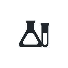 chemical laboratory test tubes, silhouette style icon