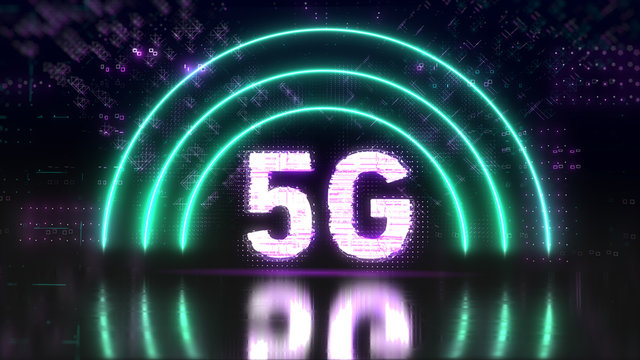 5g cellular network technology symbol. Internet tech background illustration