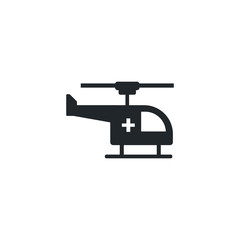 medical helicopter, silhouette style icon
