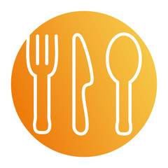 Isolated cutlery block style icon vector design