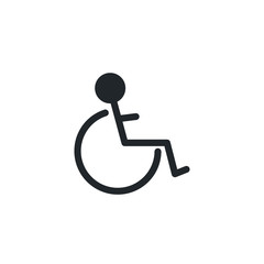 wheelchair for disabled, silhouette style icon