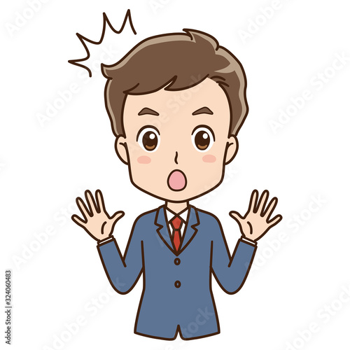 驚いている男性 ビジネスマン イラスト 30s Poster 3 Amirian