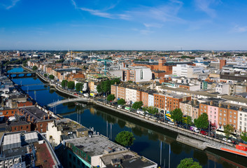 Naklejka premium widok z lotu ptaka na Dublin, Irlandia