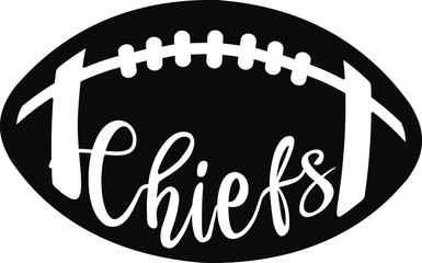 Chiefs football on white background. vector