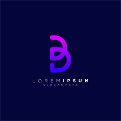 letter B full color vector design logo