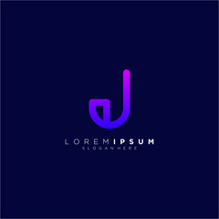 letter J full color vector design logo