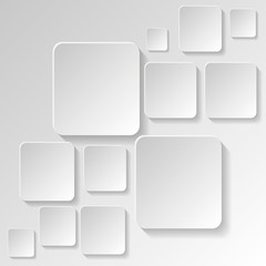 Paper square banner with drop shadows on white background. Vector illustration