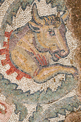 Mosaics in the floor of the old roman Villa del Casale of the 4th century A.C. Unesco world heritage, Piazza Armerina, Sicily