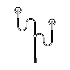 earphones wire audio device isolated icon